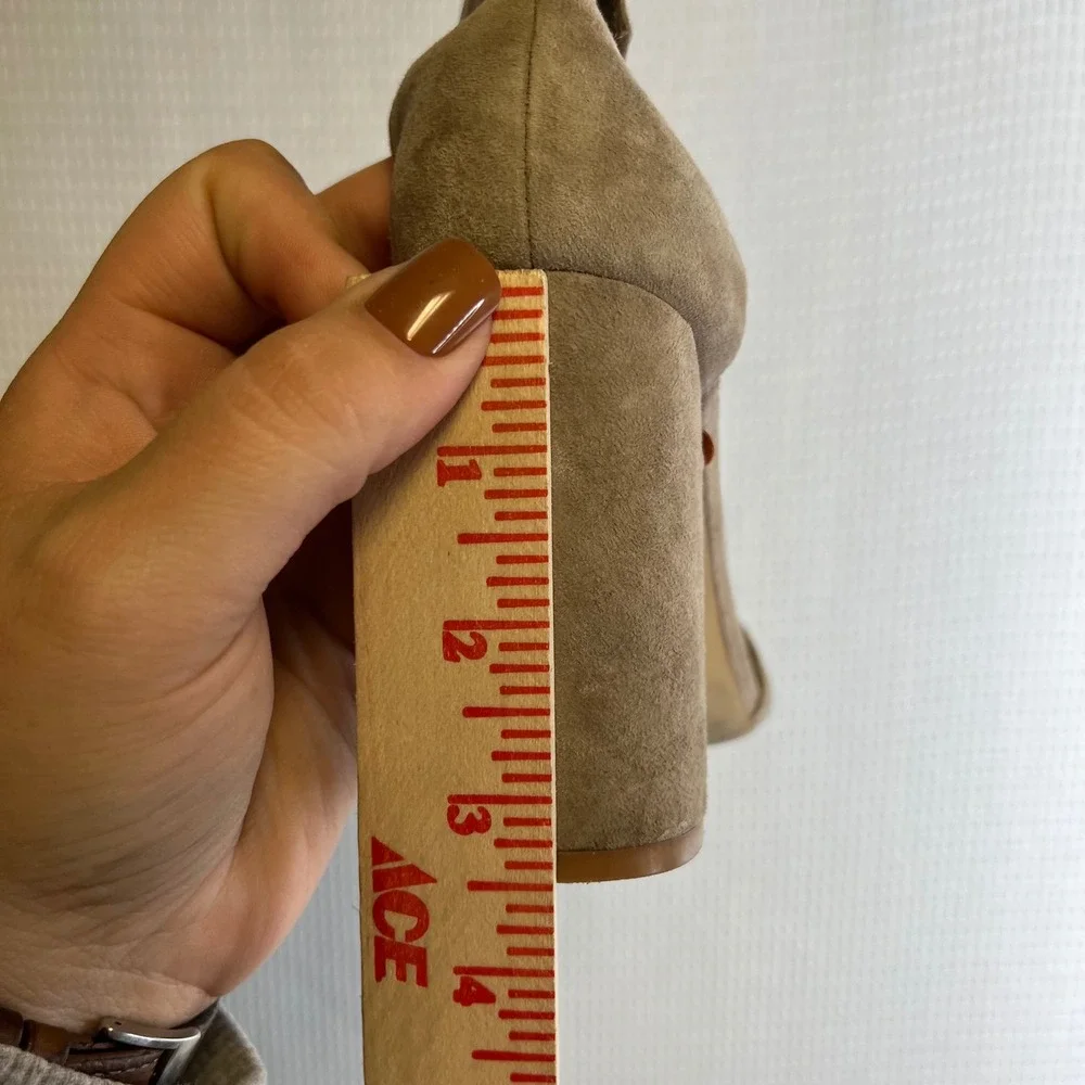 Jeffrey Campbell Suede Ankle Strap Block Heels Women's Size‎ 5 Taupe